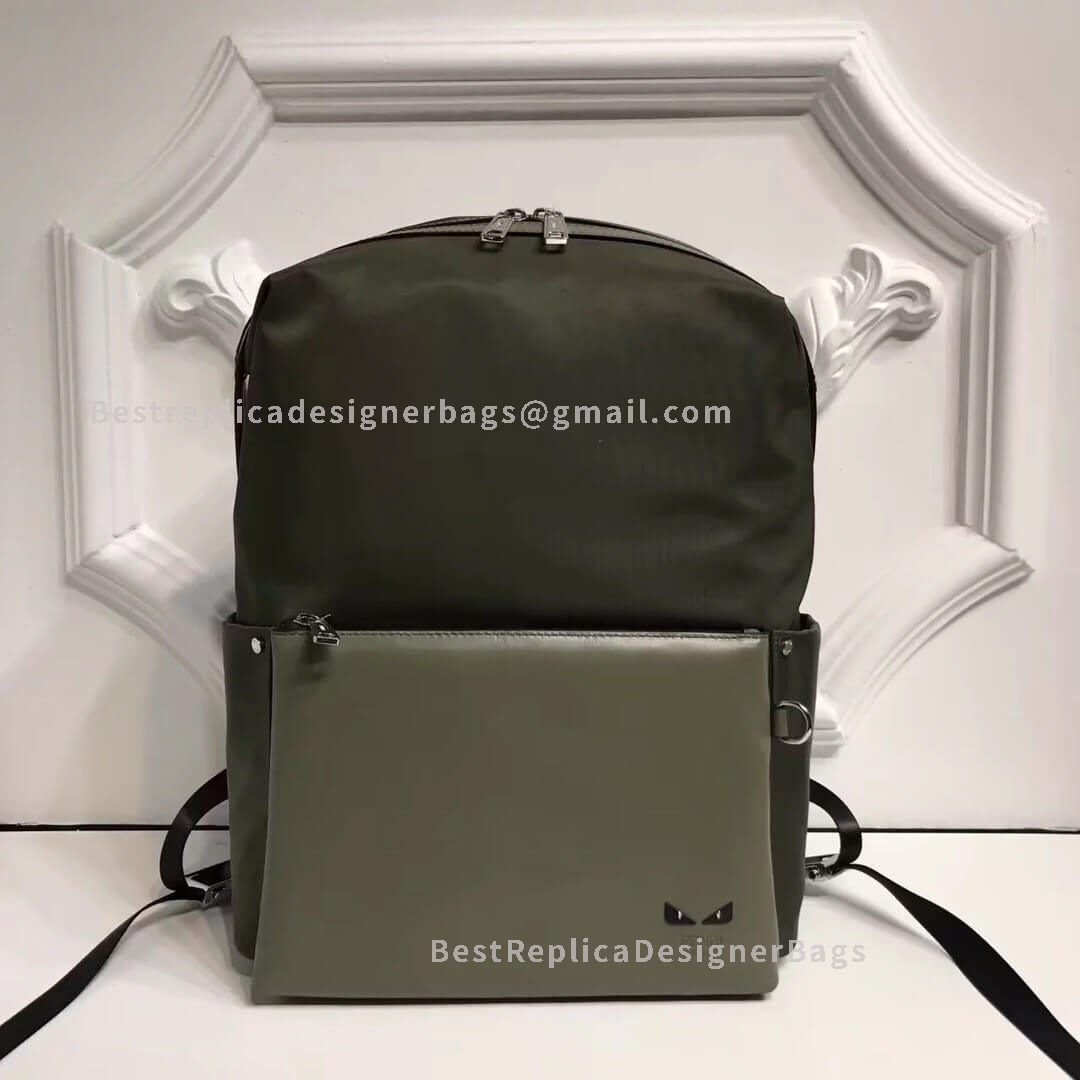 Fendi Green Nylon And Leather Backpack 2325